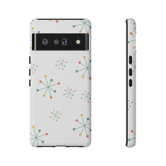 Mid-Century Modern Phone Case for iPhone, Samsung Galaxy, Google Pixel Retro Atomic Starburst Design, Durable Protection, Vintage Style
