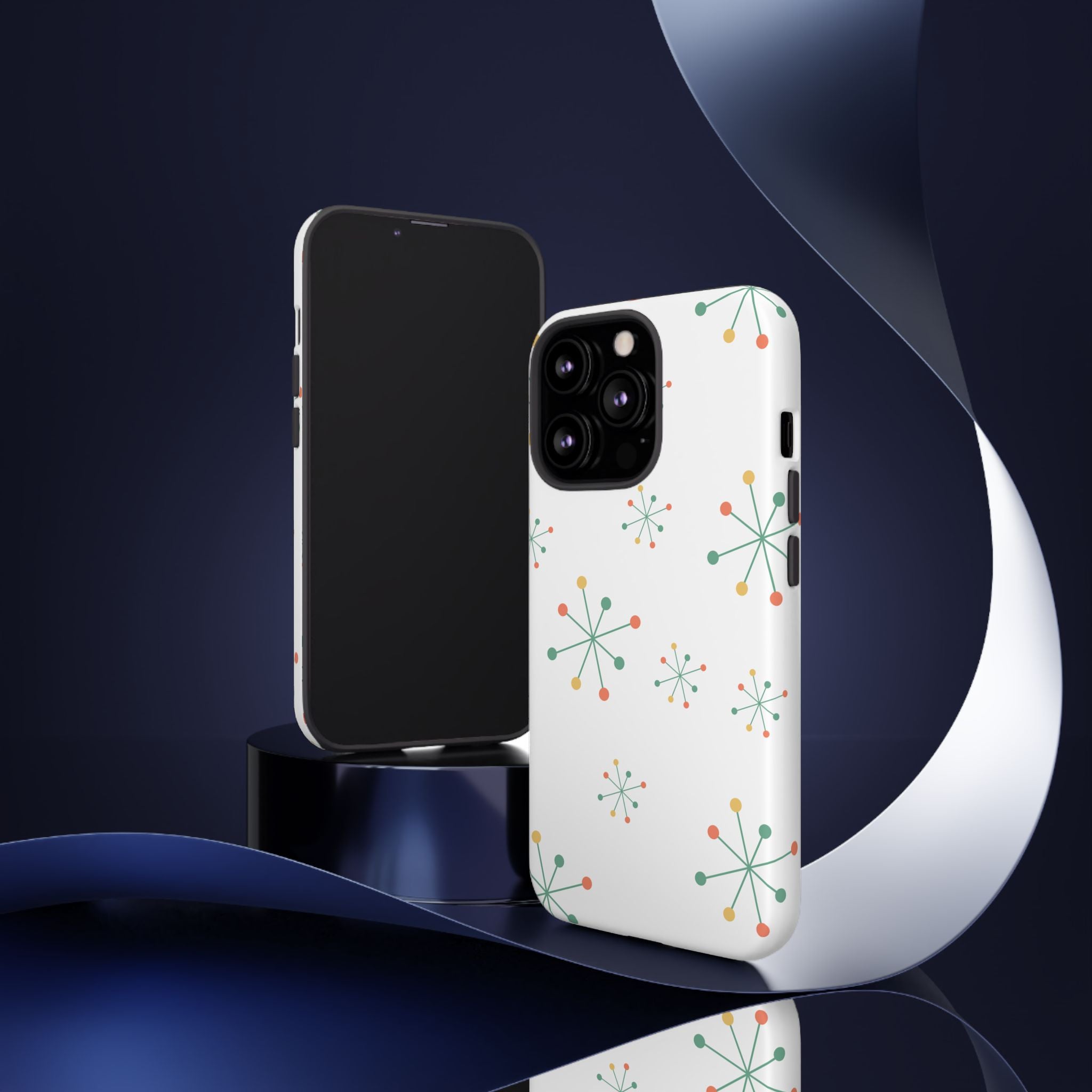 Mid-Century Modern Phone Case for iPhone, Samsung Galaxy, Google Pixel Retro Atomic Starburst Design, Durable Protection, Vintage Style