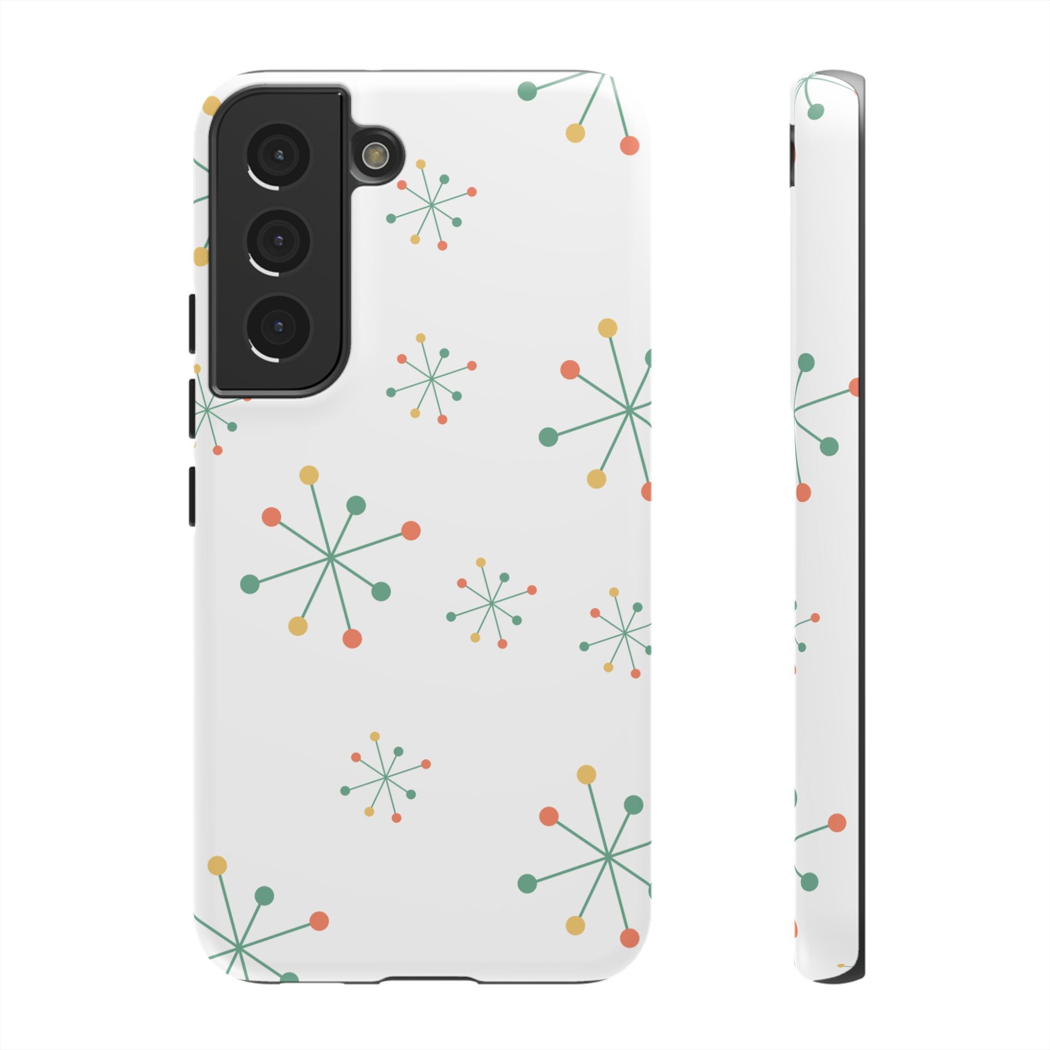Mid-Century Modern Phone Case for iPhone, Samsung Galaxy, Google Pixel Retro Atomic Starburst Design, Durable Protection, Vintage Style