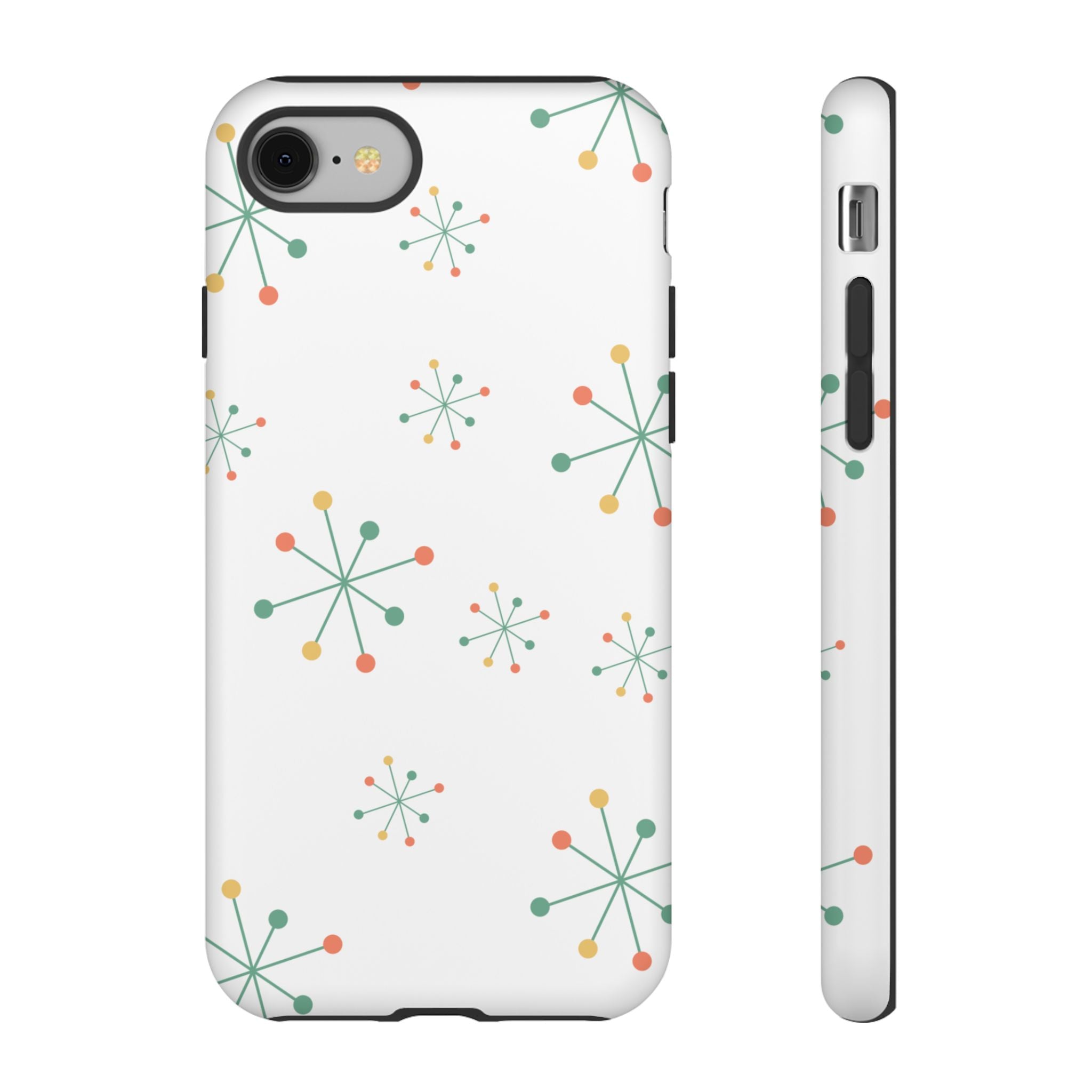 Mid-Century Modern Phone Case for iPhone, Samsung Galaxy, Google Pixel Retro Atomic Starburst Design, Durable Protection, Vintage Style