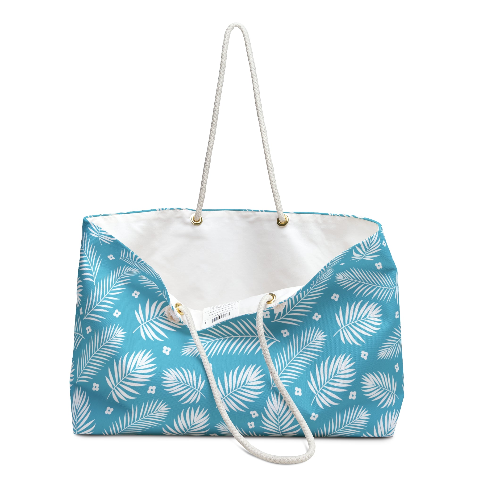 Teal Palm Leaf Weekender Bag