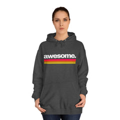 Awesome Retro Stripe Hoodie - Classic Charcoal Comfort Fit with Bold Statement Unisex College Hoodie