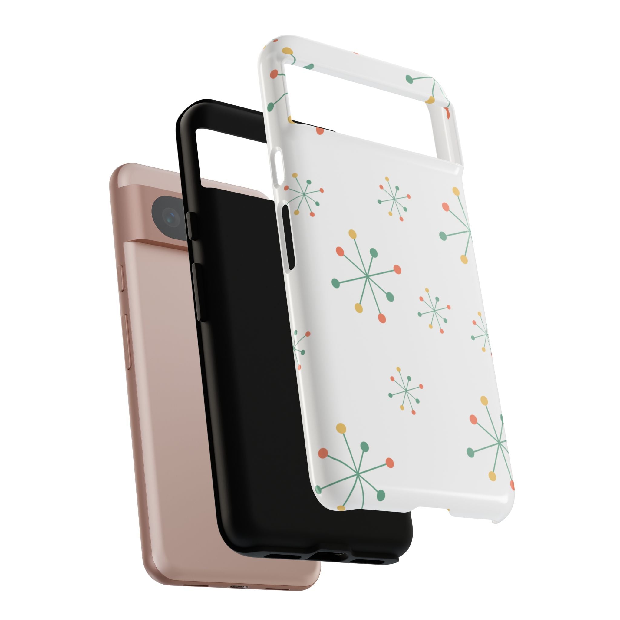 Mid-Century Modern Phone Case for iPhone, Samsung Galaxy, Google Pixel Retro Atomic Starburst Design, Durable Protection, Vintage Style
