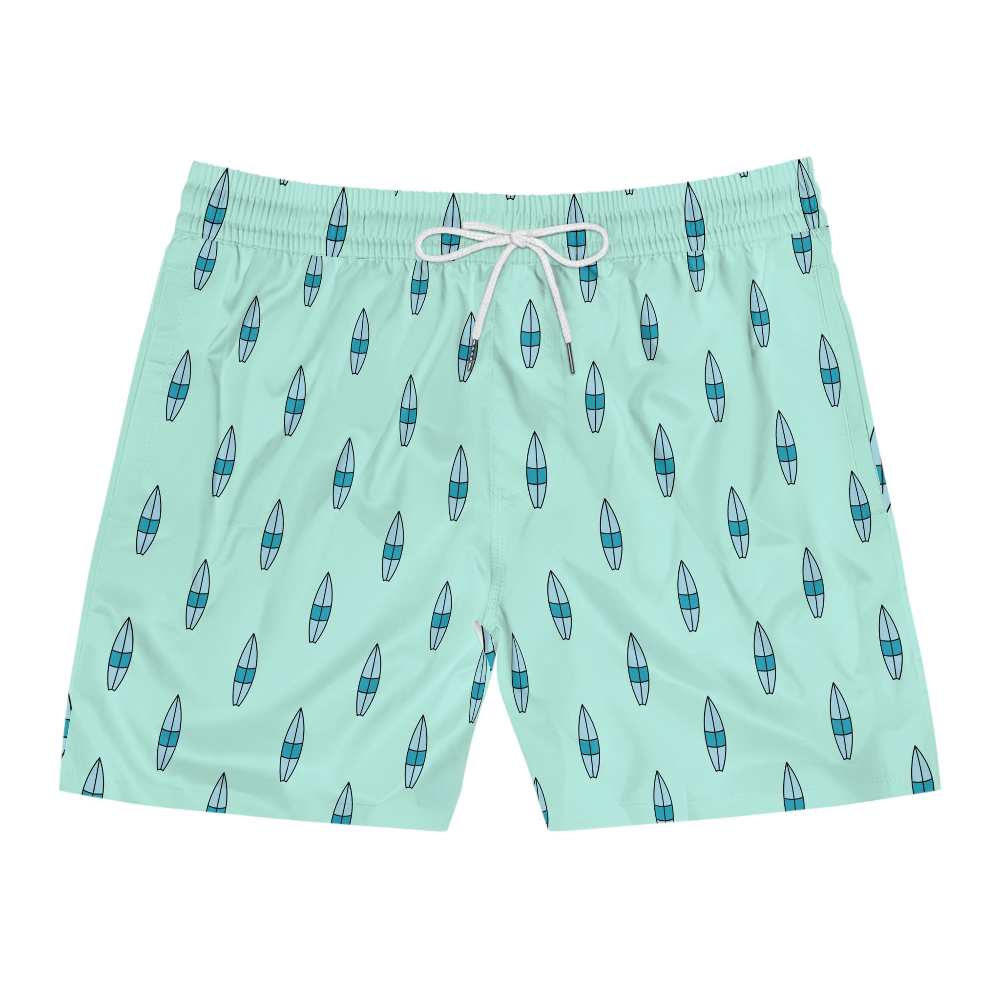 Surfboard Print Men's Mid-Length Swim Shorts (AOP)