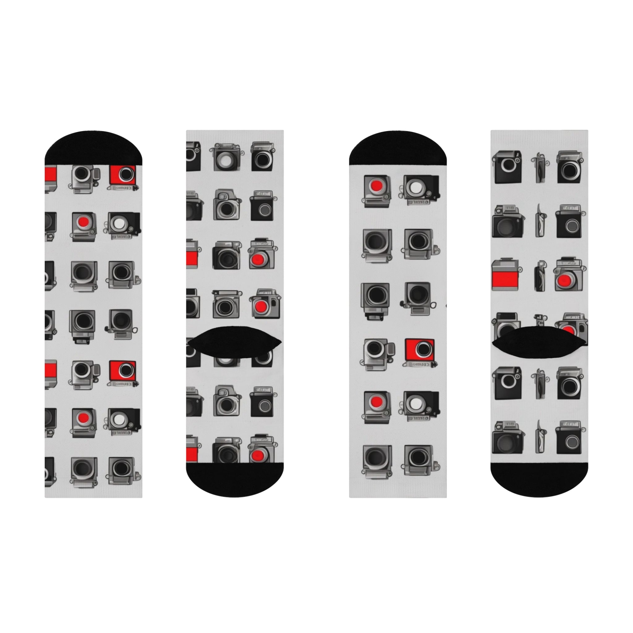 Old-fashioned Cameras Cushioned Crew Socks