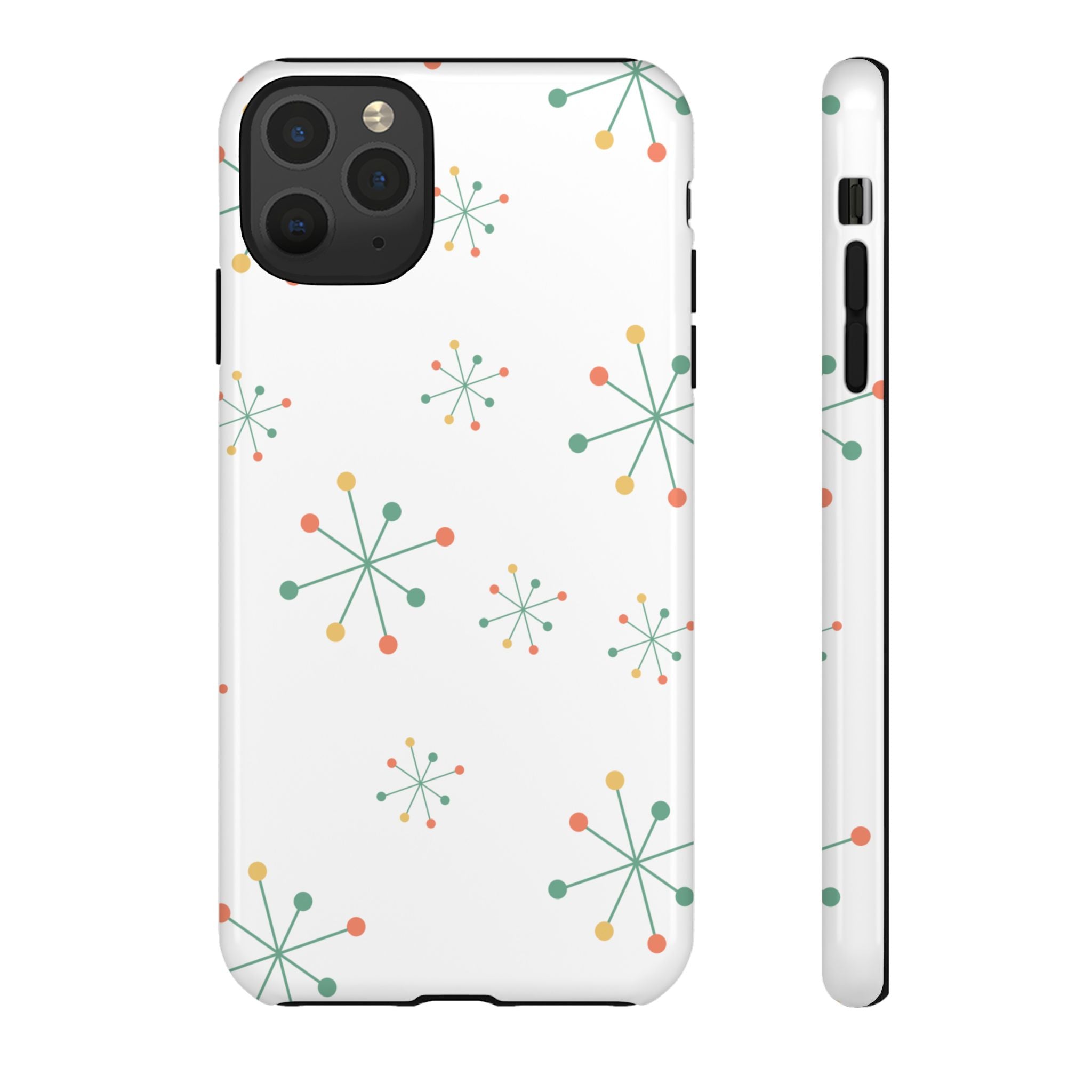 Mid-Century Modern Phone Case for iPhone, Samsung Galaxy, Google Pixel Retro Atomic Starburst Design, Durable Protection, Vintage Style
