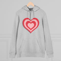 Retro Heart Hoodie in Pink and Red Unisex Cruiser Hoodie