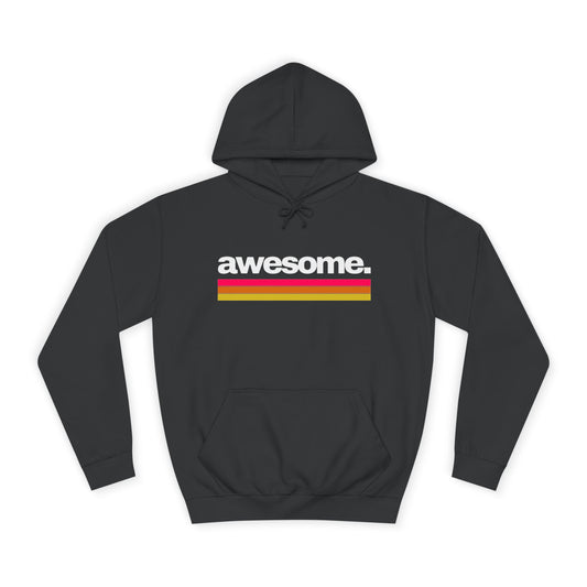 Awesome Retro Stripe Hoodie - Classic Charcoal Comfort Fit with Bold Statement Unisex College Hoodie