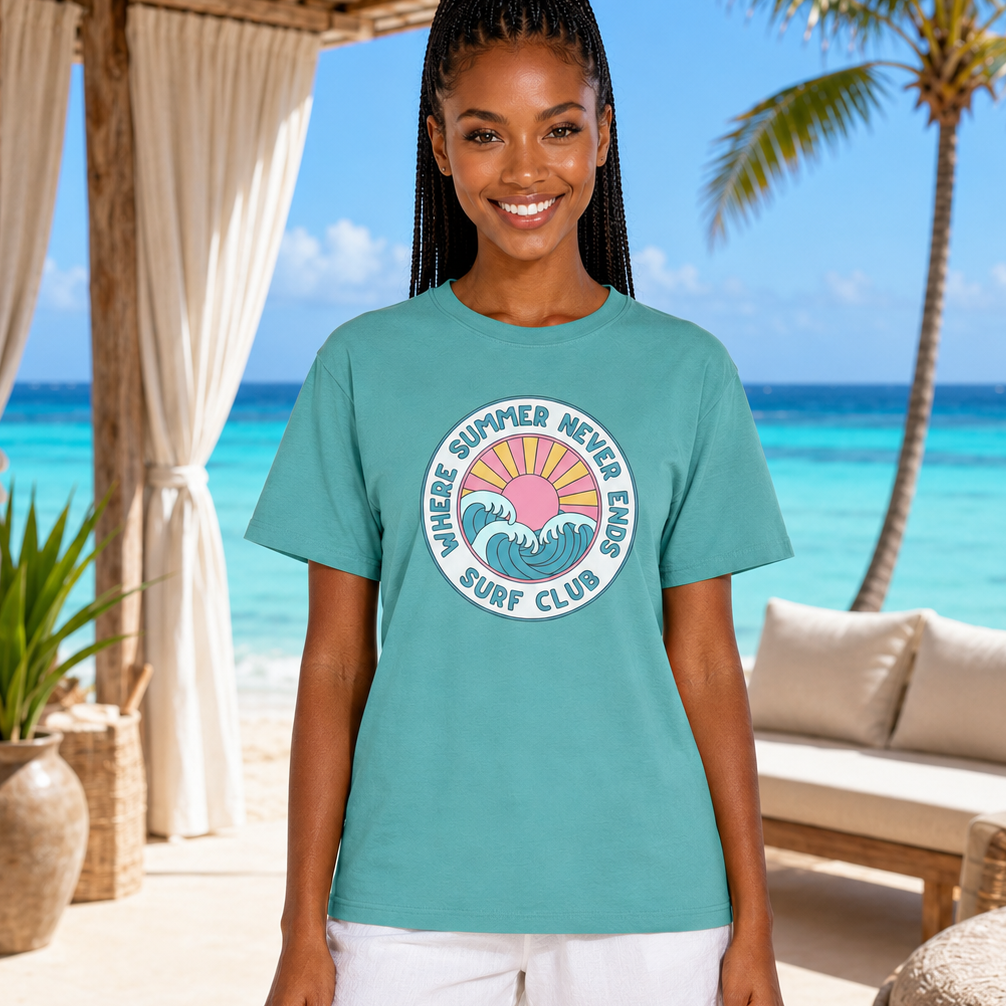 Where Summer Never Ends Shirt – Retro Surf Club Graphic Tee