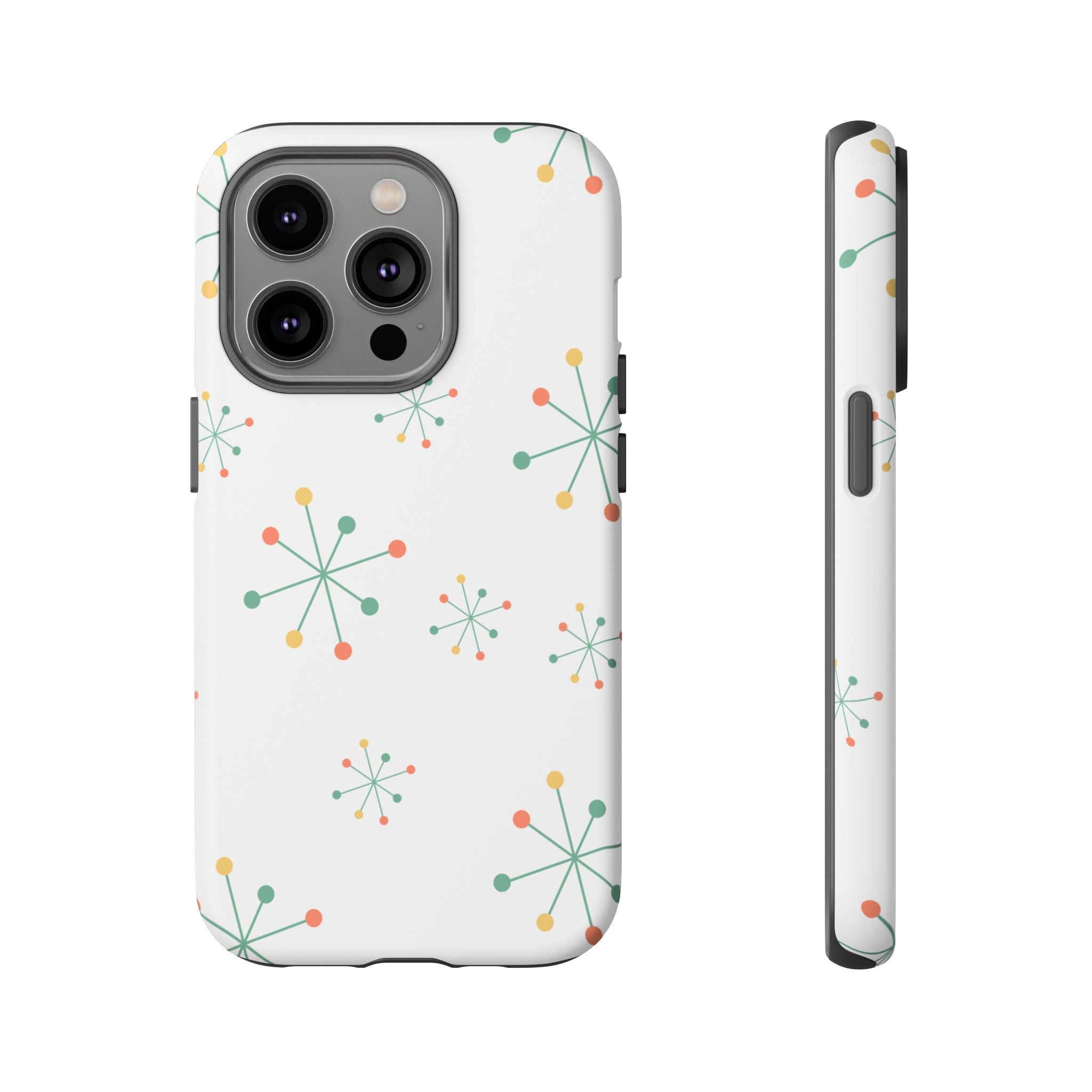 Mid-Century Modern Phone Case for iPhone, Samsung Galaxy, Google Pixel Retro Atomic Starburst Design, Durable Protection, Vintage Style