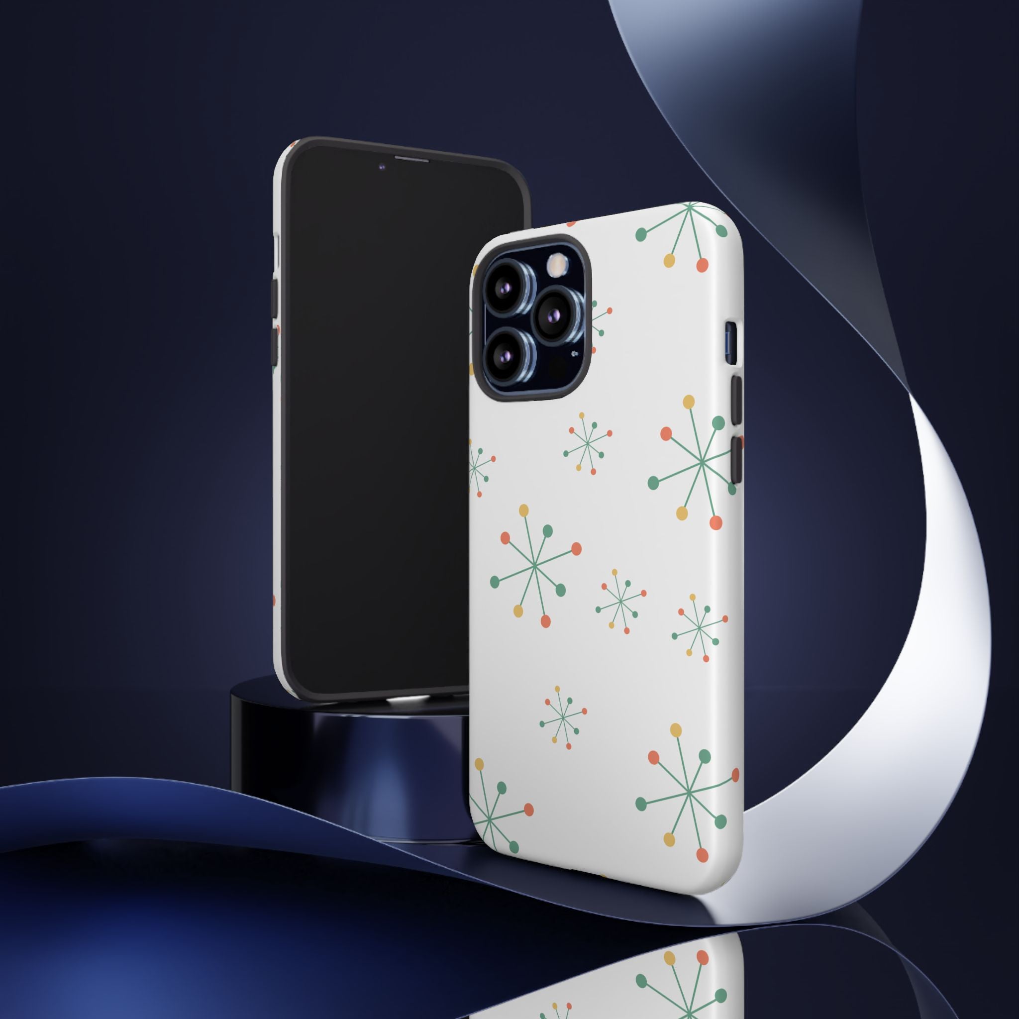 Mid-Century Modern Phone Case for iPhone, Samsung Galaxy, Google Pixel Retro Atomic Starburst Design, Durable Protection, Vintage Style