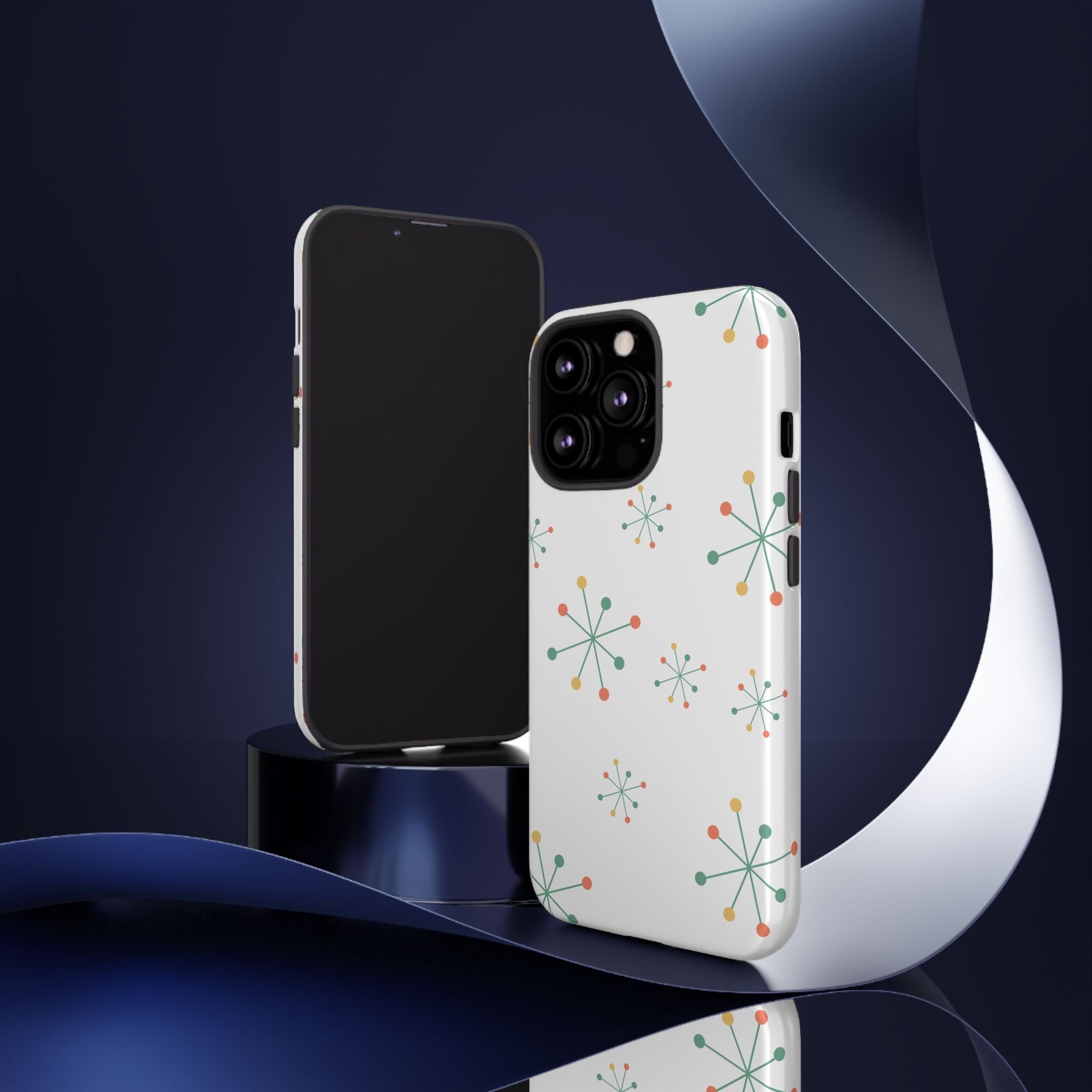 Mid-Century Modern Phone Case for iPhone, Samsung Galaxy, Google Pixel Retro Atomic Starburst Design, Durable Protection, Vintage Style