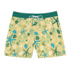 Men's Mid-Length Swim Shorts with Starfish Print Swim Trunks for Men