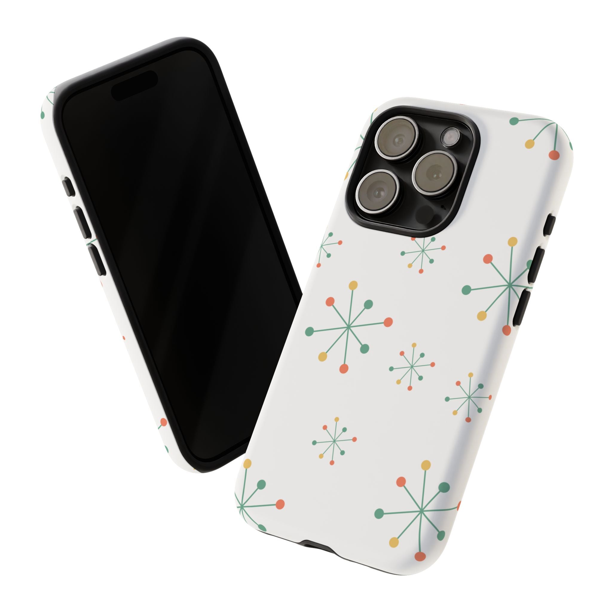 Mid-Century Modern Phone Case for iPhone, Samsung Galaxy, Google Pixel Retro Atomic Starburst Design, Durable Protection, Vintage Style
