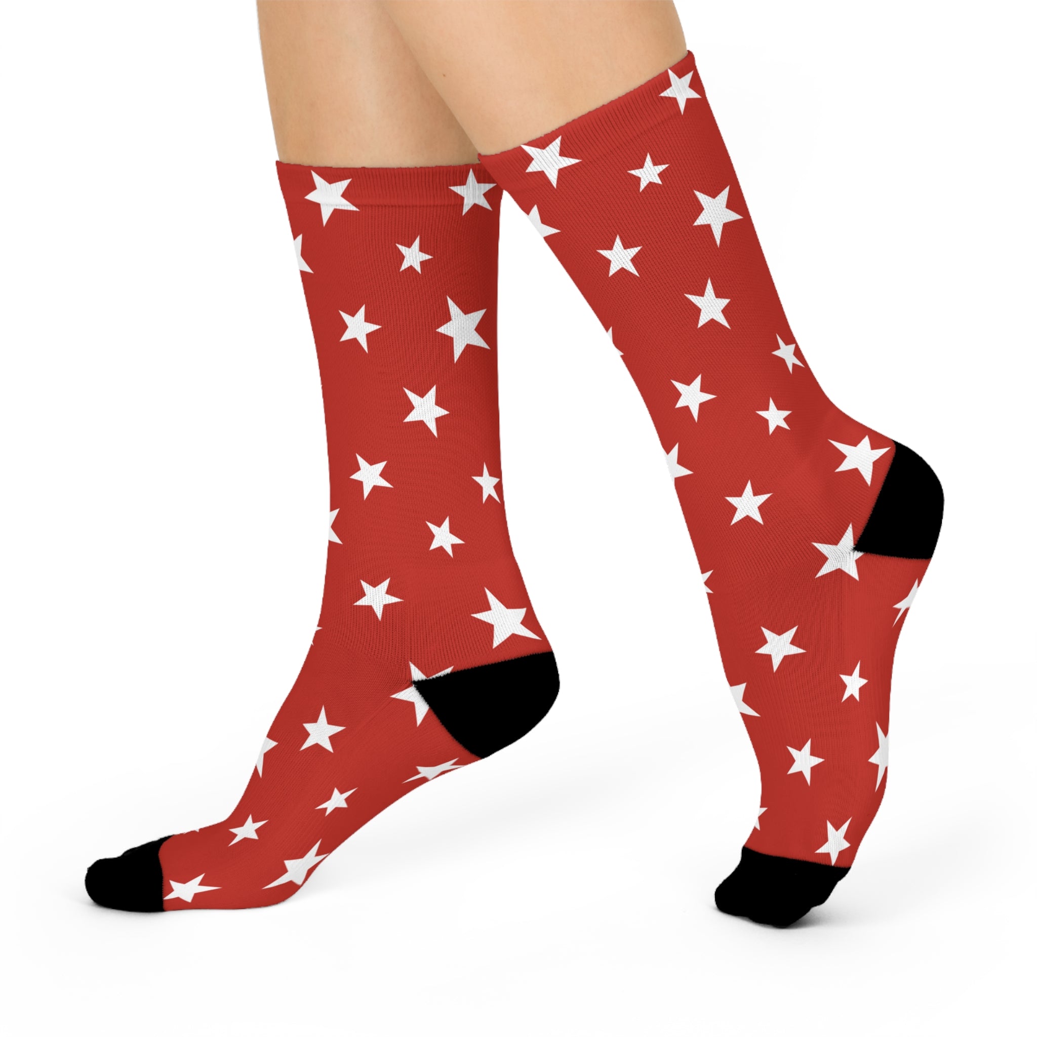 Red Star Crew Socks | Fun Pattern Unisex Socks Gift
