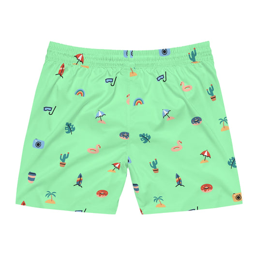 Summer Vibes Men's Mid-Length Swim Shorts (AOP)