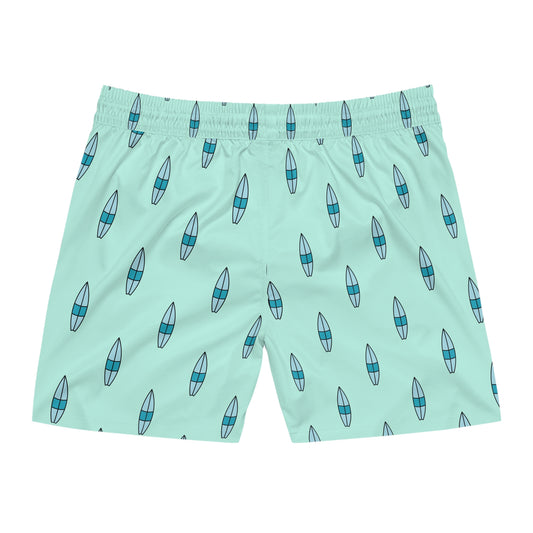 Surfboard Print Men's Mid-Length Swim Shorts (AOP)