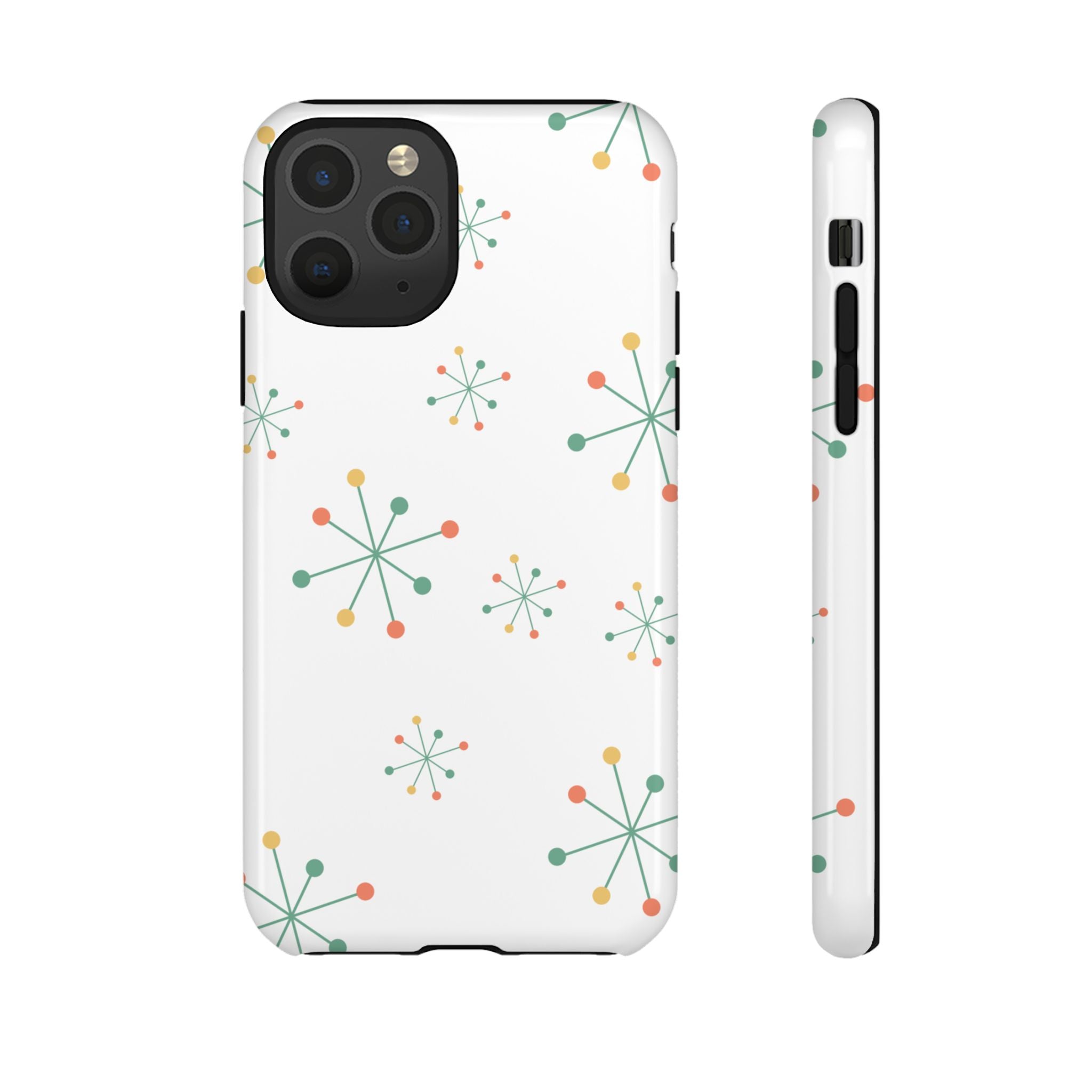 Mid-Century Modern Phone Case for iPhone, Samsung Galaxy, Google Pixel Retro Atomic Starburst Design, Durable Protection, Vintage Style
