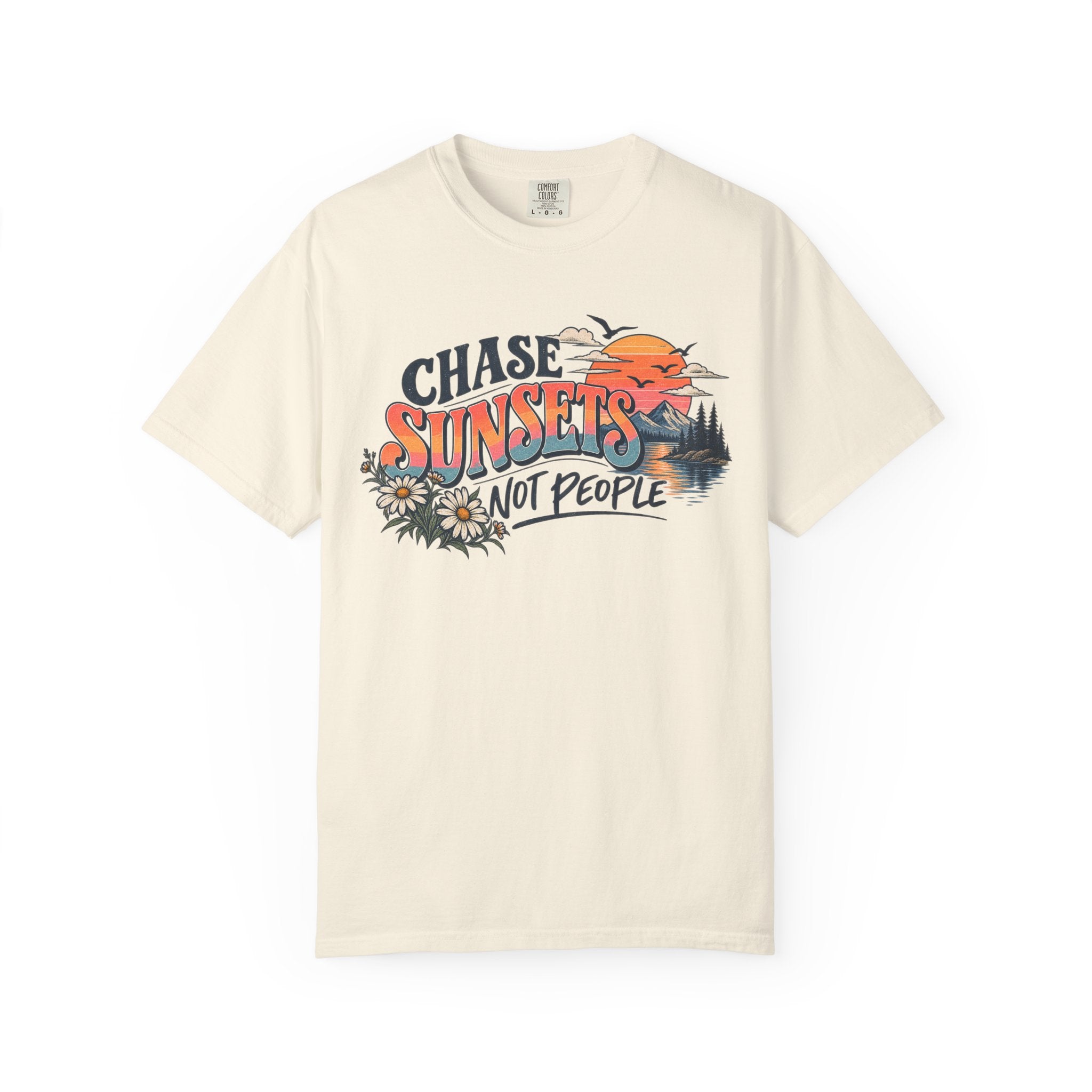 Chase Sunsets Not People Shirt – Retro Nature Graphic Tee