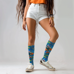 Ocean Life Socks - Vibrant Seascape Print