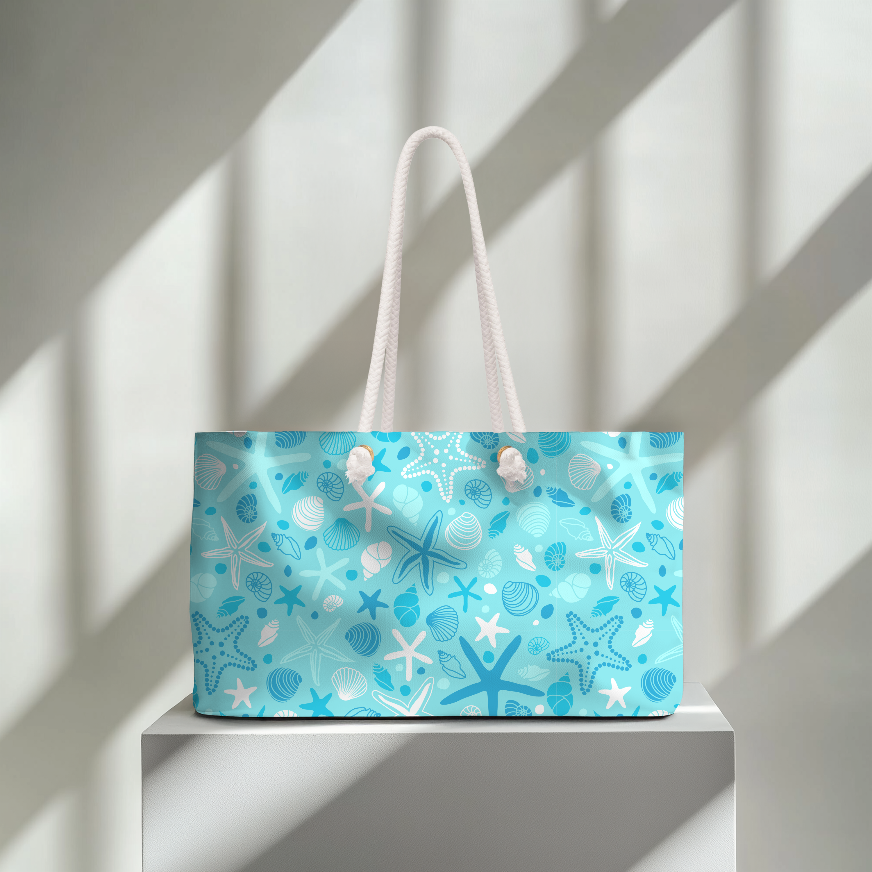 Turquoise Seashell Weekender Bag