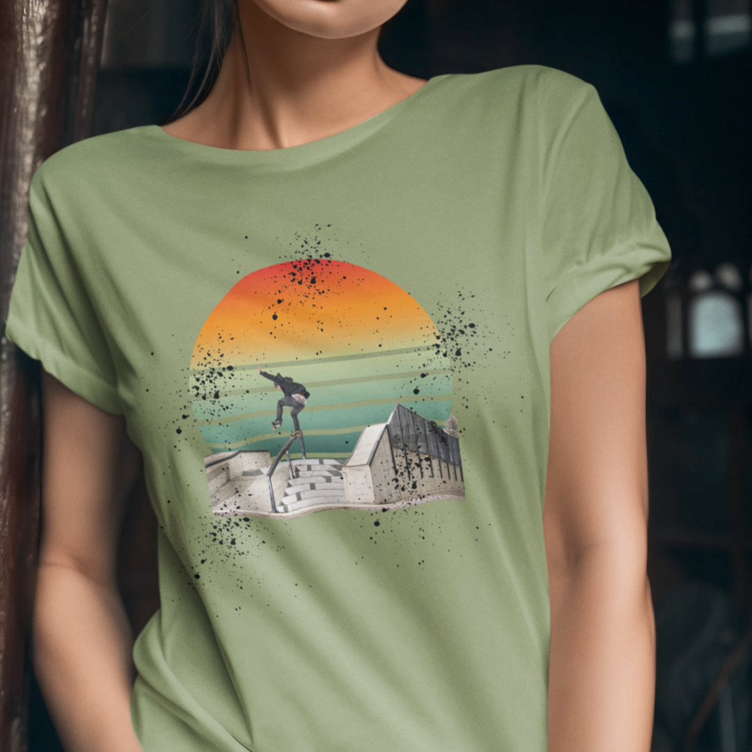 Sunset Skateboarding Graphic Tee - Classic Unisex Jersey Short Sleeve | Soft Cotton, Perfect Fit | Skateboarder T-Shirt