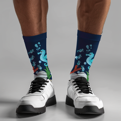 Seahorse Socks | Ocean Theme Sea Life Crew Socks