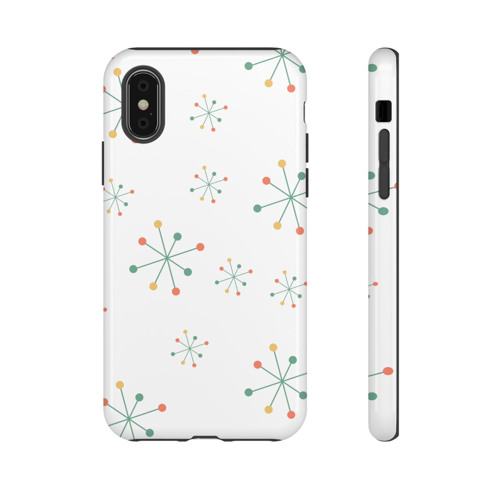 Mid-Century Modern Phone Case for iPhone, Samsung Galaxy, Google Pixel Retro Atomic Starburst Design, Durable Protection, Vintage Style