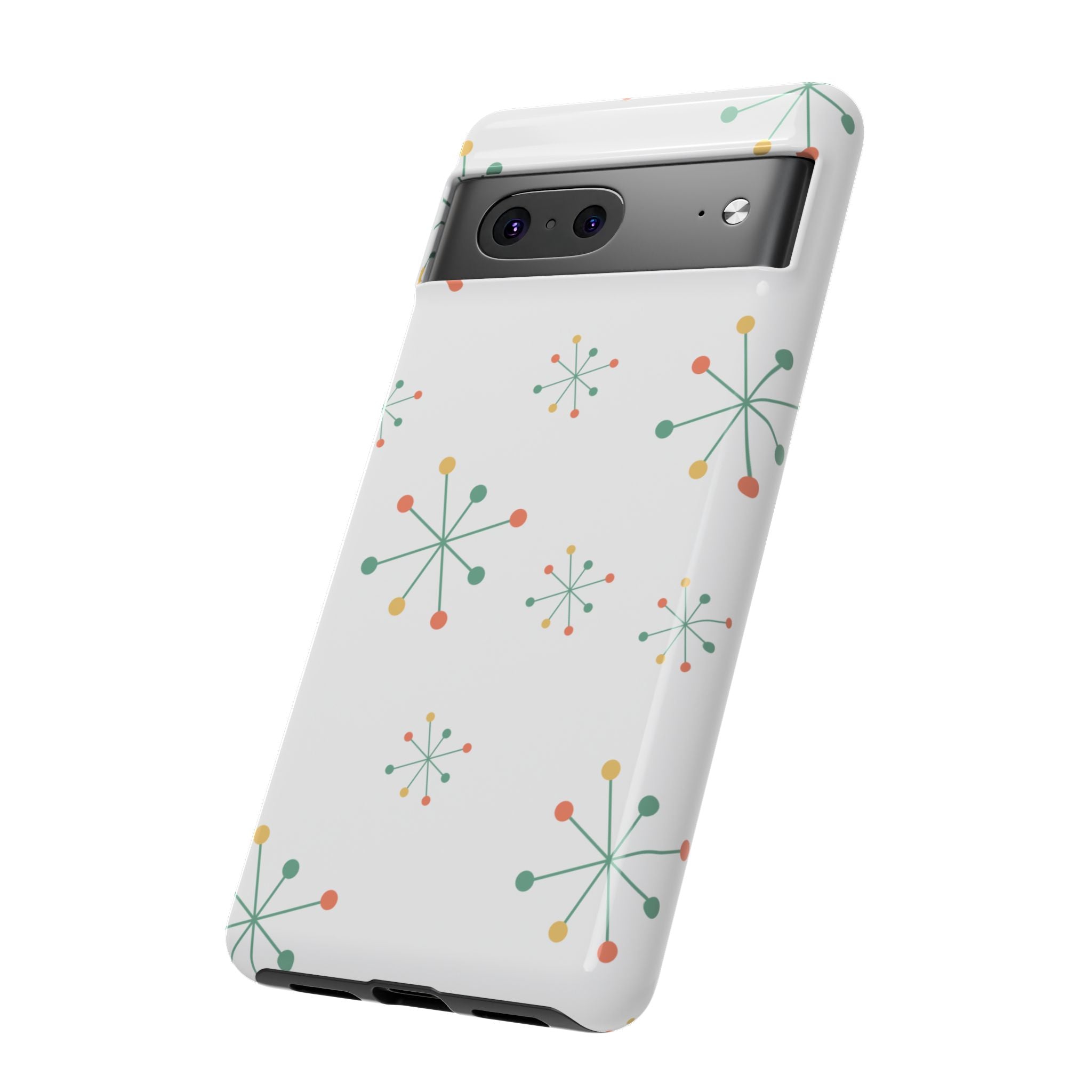 Mid-Century Modern Phone Case for iPhone, Samsung Galaxy, Google Pixel Retro Atomic Starburst Design, Durable Protection, Vintage Style