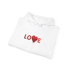 Heart Balloon Graphic Hoodie Valentine's Day Hoodie Red Heart Romantic Gifts Unisex Heavy Blend™ Hooded Sweatshirt