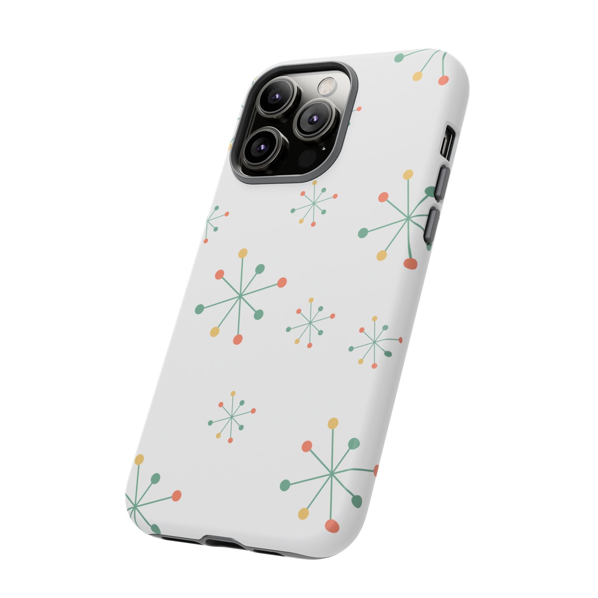 Mid-Century Modern Phone Case for iPhone, Samsung Galaxy, Google Pixel Retro Atomic Starburst Design, Durable Protection, Vintage Style