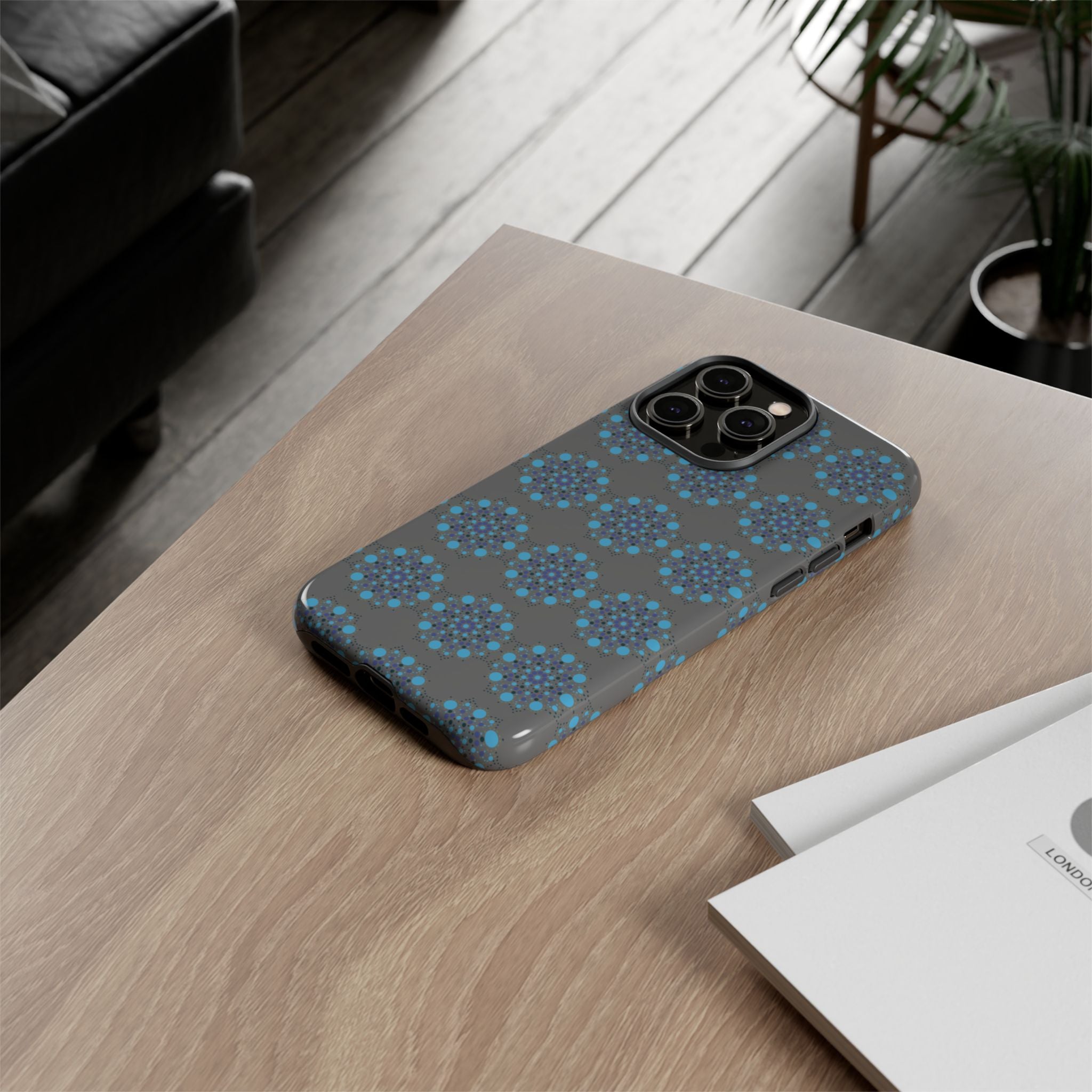 lue Geometric Phone Case for iPhone, Samsung, Google - Abstract Pattern, Protective Cover, Modern Art Phone Case, Gift for Her