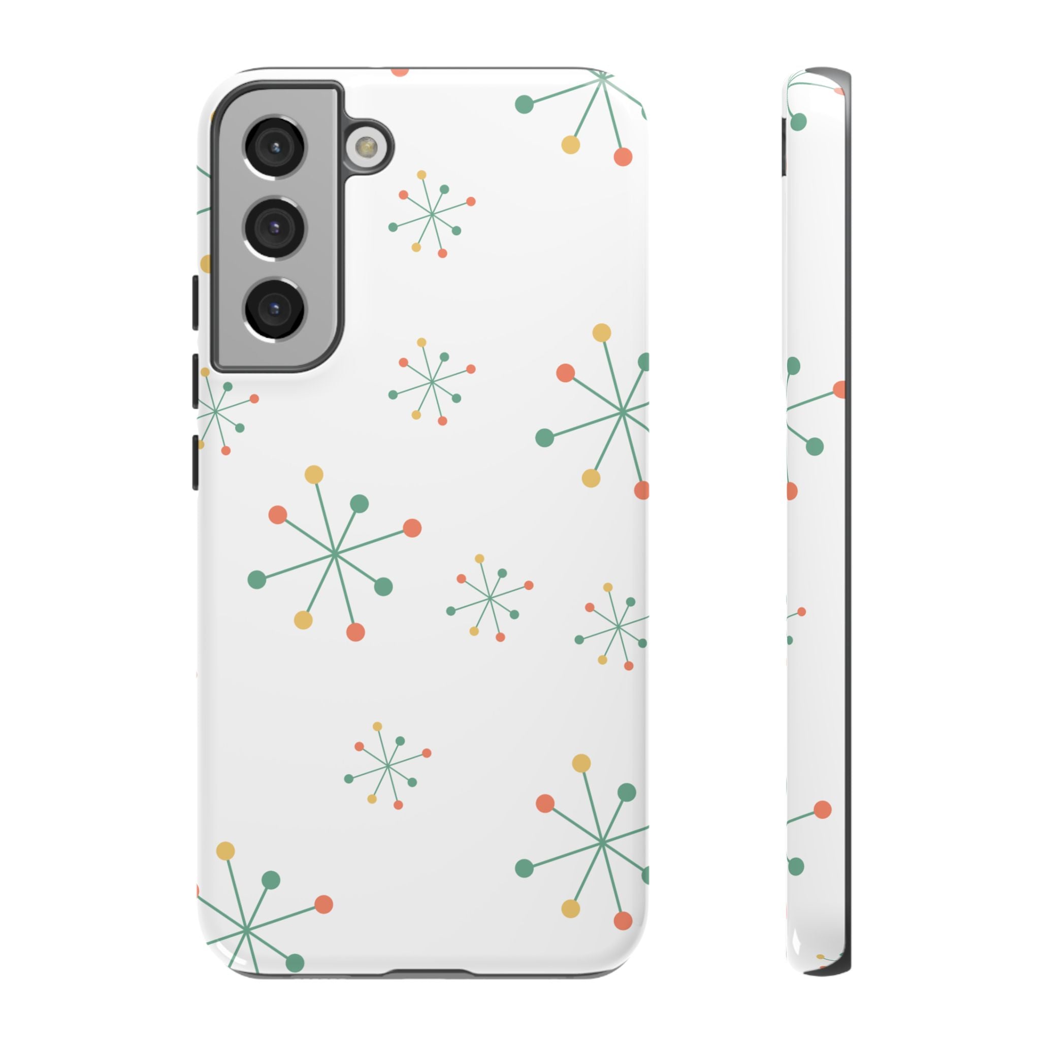Mid-Century Modern Phone Case for iPhone, Samsung Galaxy, Google Pixel Retro Atomic Starburst Design, Durable Protection, Vintage Style