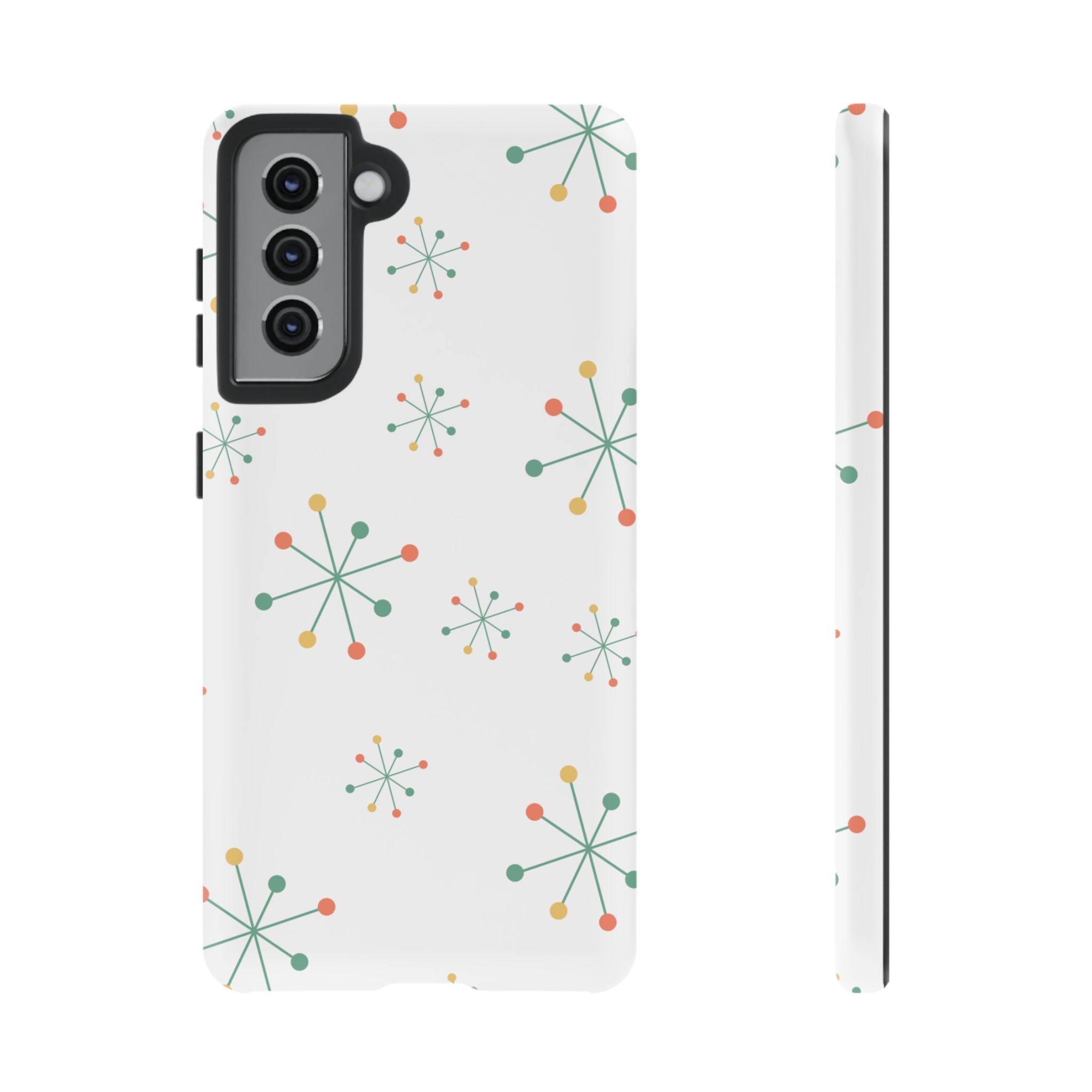 Mid-Century Modern Phone Case for iPhone, Samsung Galaxy, Google Pixel Retro Atomic Starburst Design, Durable Protection, Vintage Style
