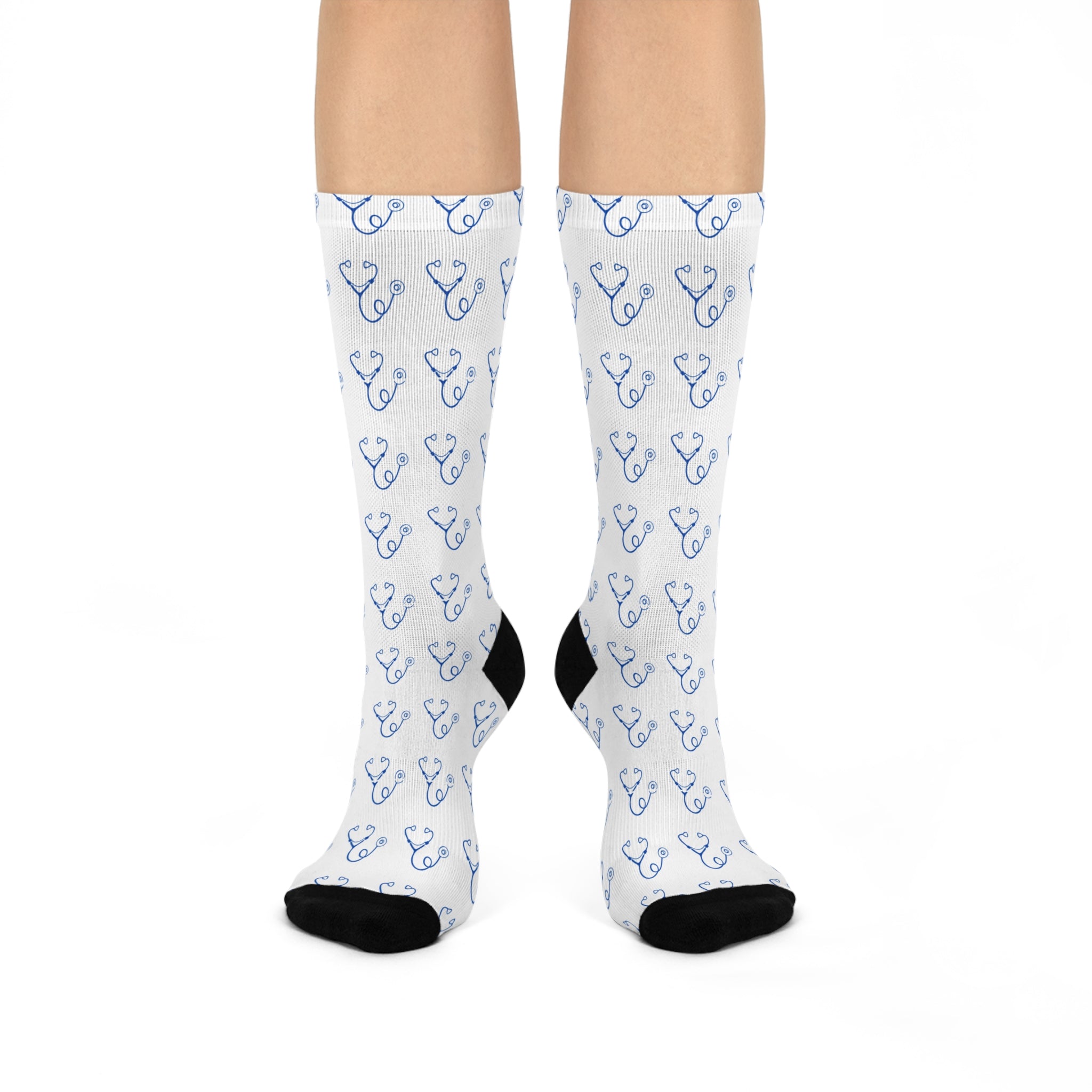 Stethoscope Design Crew Socks | Medical-Themed Cushioned Socks