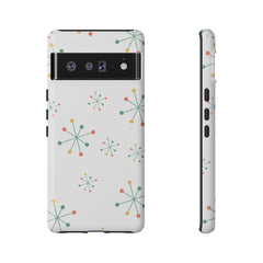 Mid-Century Modern Phone Case for iPhone, Samsung Galaxy, Google Pixel Retro Atomic Starburst Design, Durable Protection, Vintage Style