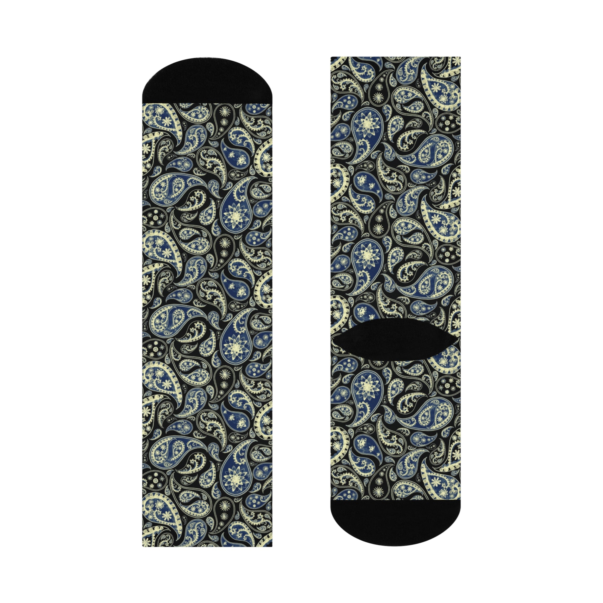 Paisley Patterned Crew Socks - Cushioned DTG Print - Comfortable & Stylish Socks for Women and Men