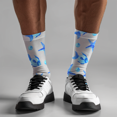 Starfish Cushioned Crew Socks Unisex Soft One-Size Socks