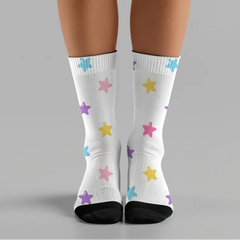 Pastel Star Crew Socks: Unisex Dreamer Gift