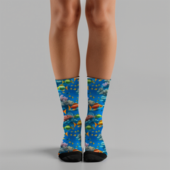 Ocean Life Socks - Vibrant Seascape Print