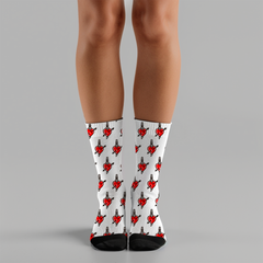 Crew Socks Tattoo-Inspired Socks with Red Daggered Hearts