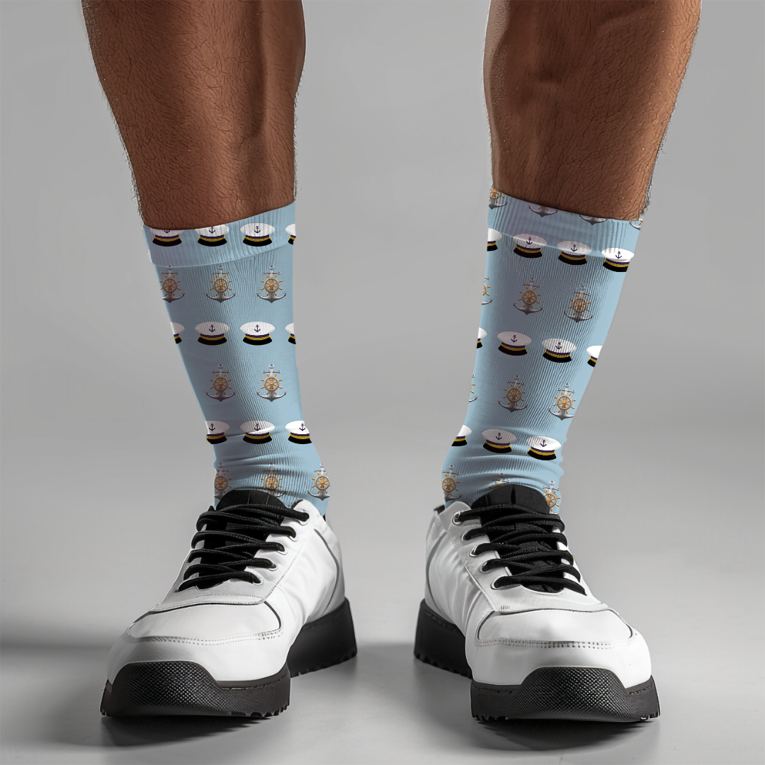 In the Navy Cushioned Crew Socks