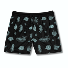 Mens Swim Shorts - Mandala Sea Animal Beach Shorts