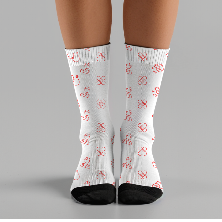 Medical Symbols Crew Socks