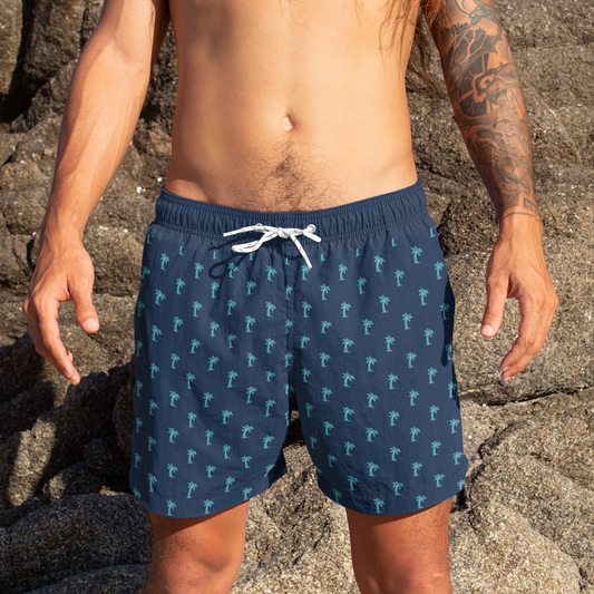 Men’s Palm Tree Swim Shorts Lightweight Summer Trunks