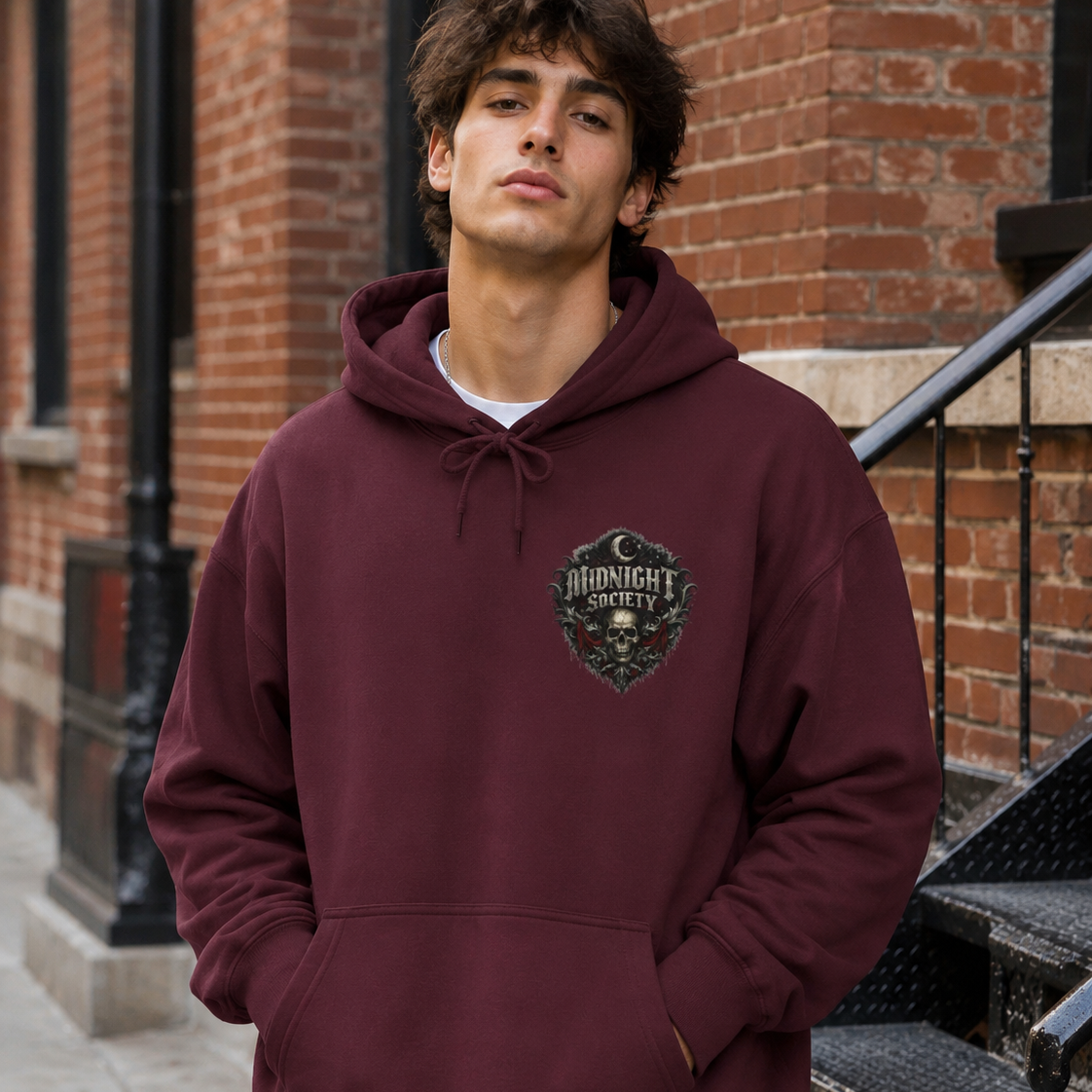 Midnight Society Gothic Skull Hoodie