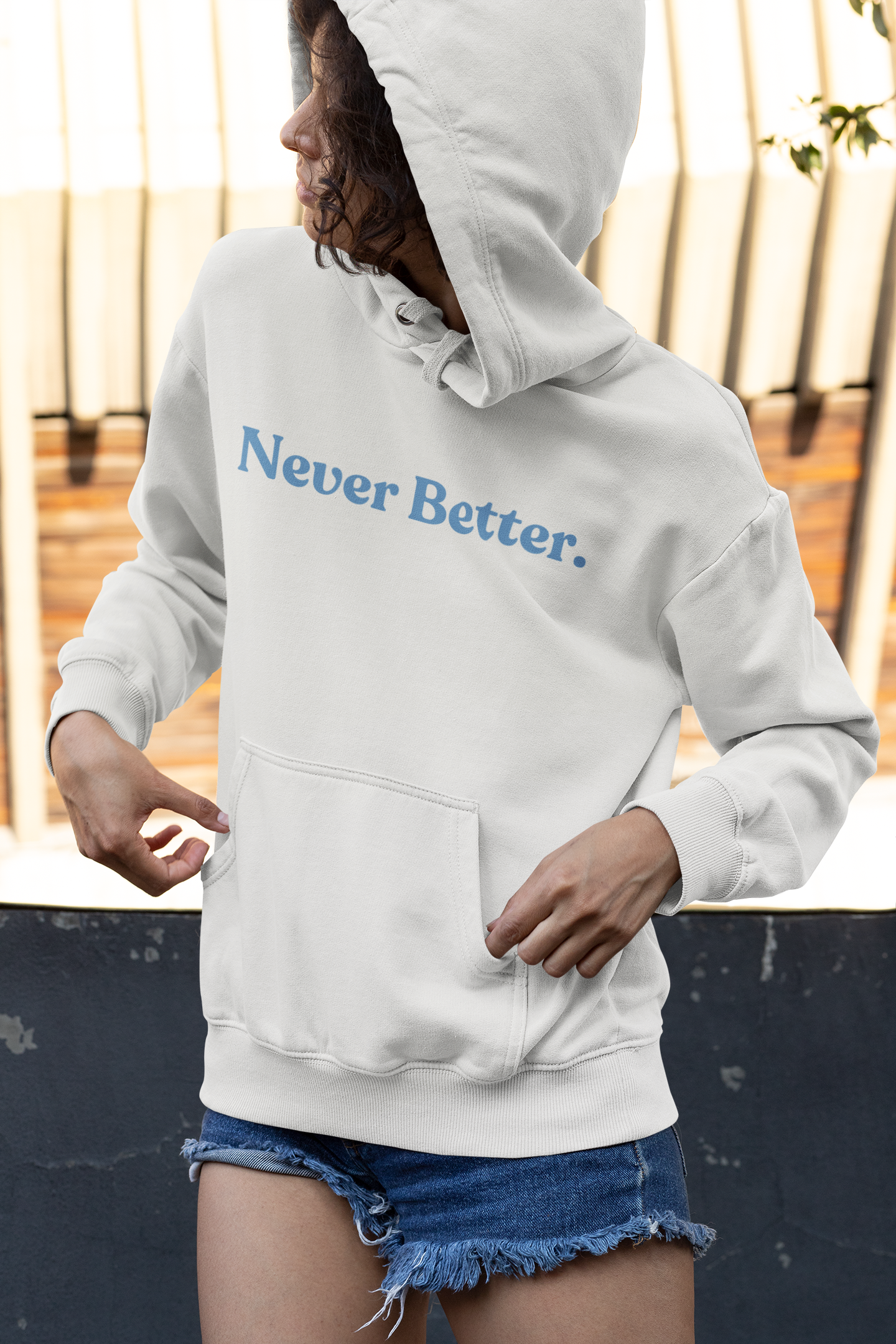 Positive Vibes Ash Gray Hoodie – Unisex Heavy-Blend Sweatshirt
