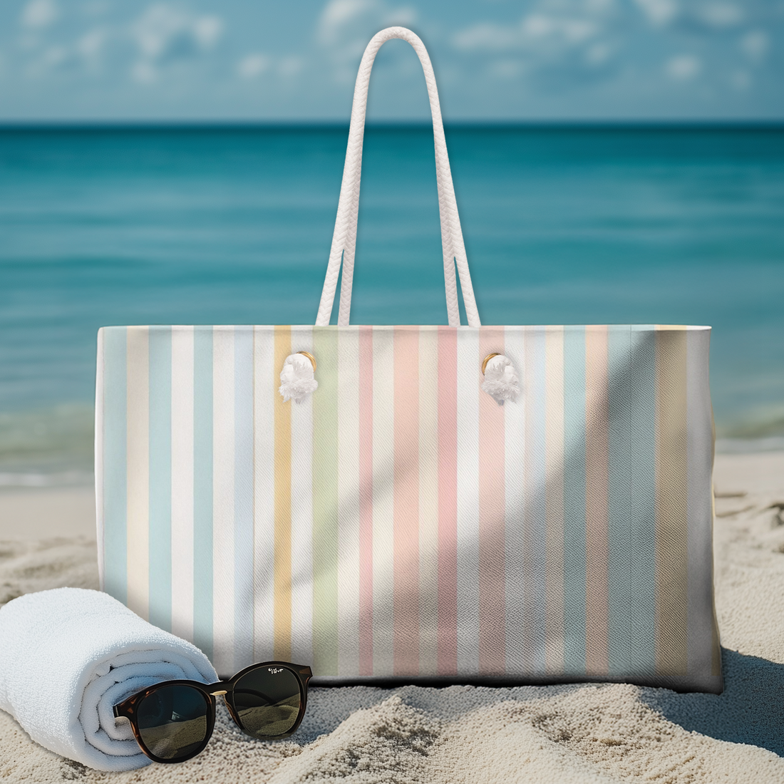 Pastel Stripe Weekender Bag
