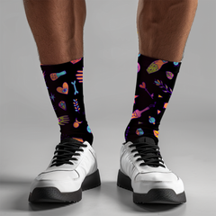 Neon Gothic Socks: Snakes, Stars, and Symbols - Hollywood Betty Collection