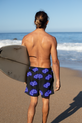 Mens Neon Swim Shorts Diamond Print Swim Trunks for Him Festival Beachwear Gift for Boyfriend Bachelor Party Pool Shorts Summer Style